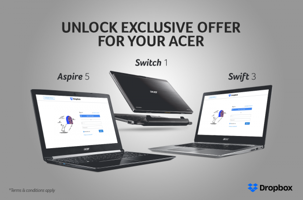 Promo Beli Acer Berbasis Windows, Dapat Space 25GB di Dropbox!