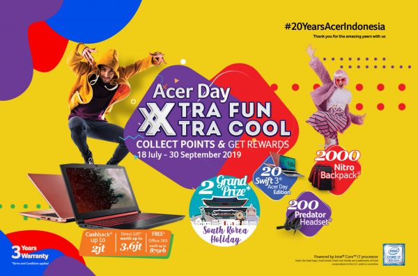 Beli Produk Acer selama Acer Day 2019 dan Raih Kesempatan Menangin Total 2222 Hadiah Menarik serta Promo Spesial!