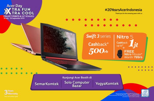 Dapatkan Langsung Promo Spesial Acer Day 2019 di Yogyakomtek, Semarkomtek, serta Solo Computer Bazar!