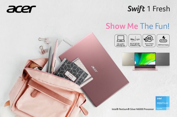 Acer Swift 1 Fresh (SF114-34), Laptop Tipis yang Kokoh dan Performa Responsif