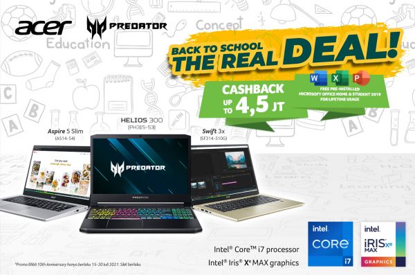 Promo Back To School, Beli Laptop Acer Langsung Cashback Hingga Rp 4,5 Juta!