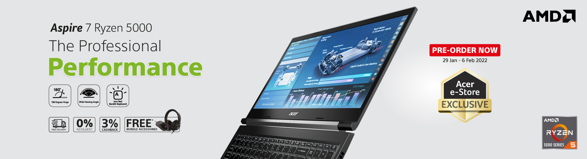Acer Luncurkan Acer Aspire 7 Ryzen 5000, Laptop Performance untuk Mobile Creator