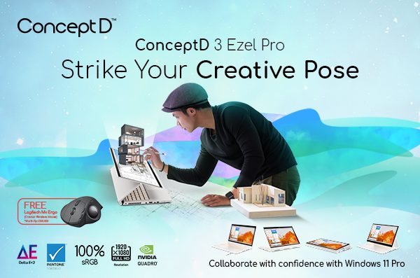 ConceptD, Laptop Desain dengan Ezel Unik, Dilengkapi Bundling Membership Adobe Creative Cloud!